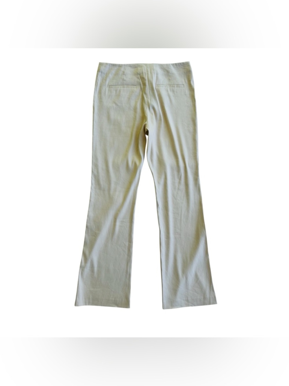 ANTONIO MELANI Kendall Beige Linen Blend Flare Leg Slacks Pants Sz 12 Large NWT - Picture 7 of 12